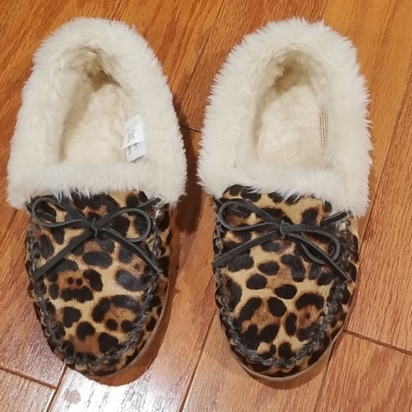 J. Crew Calf Hair Lodge Moccasins (slippers)